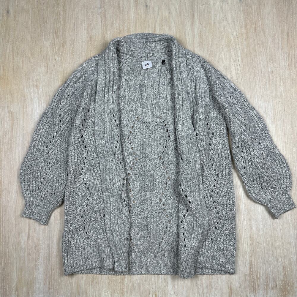 Cabi Cathedral Chunky Knit Open Front Layering Baloon Sleeve Cardigan Sweater S